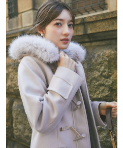 取り外し可能なファー付きフィット＆フレアシルエットダッフルコート tocco closet(トッコクローゼット) ＊スペシャルプライス品につき返品/キャンセル/配送日指定不可/ラッピング不可/少量在庫のセールの為交換は出来かねる場合がございます。