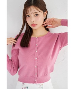 しっとり保湿シアバター加工＆ハンドウォッシュ♪ハート釦ニットカーディガン  tocco closet(トッコクローゼット)　