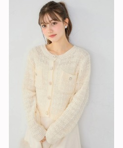 多種ビジュー釦ミックスニットジャケットライクカーディガン  tocco closet ＊スペシャルプライス品につき返品/キャンセル/配送日指定不可/ラッピング不可/少量在庫のセールの為交換は出来かねる場合がございます。
