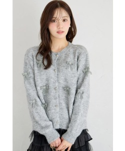 レースリボン付きニットカーディガン tocco closet(トッコクローゼット)※オフィシャルサイト限定