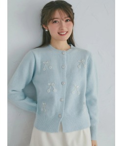 チェリービジュー付きニットカーディガン  1月19日(月) オフィシャルサイト限定再販☆  tocco closet(トッコクローゼット)※少量の在庫確保による再販売の為、交換は出来かねる場合がございます。予めご了承ください。