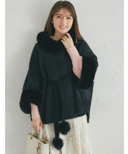 ファー付きポンチョ 11月30日(日)再販決定☆ tocco closet(トッコクローゼット)