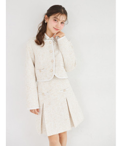 ツイードタックミニスカート  tocco closet(トッコクローゼット) ＊スペシャルプライス品につき返品/キャンセル/配送日指定不可/ラッピング不可/少量在庫のセールの為交換は出来かねる場合がございます。