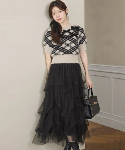 チュールタックバルーンスカート 9月26日(土)再販決定☆  tocco closet(トッコクローゼット)《Heart Collection》《Blooming in Blue》《BlackCollection》《ShaggyFurCollection》※ネイビーの入荷はありません