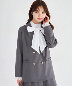 袖口レース付きハート釦ジャケット    tocco closet(トッコクローゼット) ※少量の在庫確保による再販売の為、交換は出来かねる場合がございます。