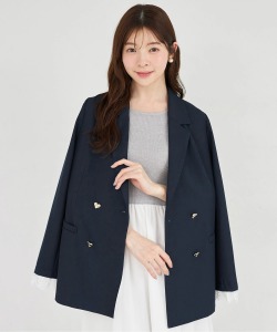 袖口レース付きハート釦ジャケット tocco closet(トッコクローゼット) ※少量の在庫確保による再販売の為、交換は出来かねる場合がございます。