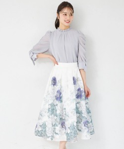 シアージャガードアンティークローズパネル柄フレアスカート tocco closet(トッコクローゼット)