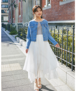 ラメリブカットソー×イレヘムレイヤードラメシフォンドッキングワンピース tocco closet ＊スペシャルプライス品につき返品/キャンセル/配送日指定不可/ラッピング不可/少量在庫のセールの為交換は出来かねる場合がございます。