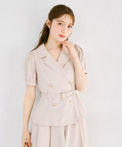 ベルト付きセットアップ風トレンチライクワンピース   6月15日(月)オフィシャルサイト限定オフベージュ再販☆tocco closet(トッコクローゼット)《Spring Onepiece Collection》※少量の在庫確保による再販売の為、交換は出来かねる場合がございます。予めご了承ください。