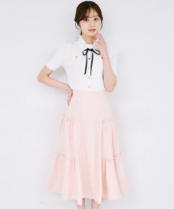 サイドティアードフリルサマーツイードスカート tocco closet(トッコクローゼット)