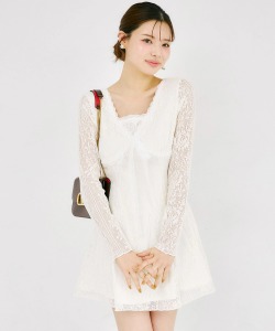 レースリボンミニワンピース tocco closet(トッコクローゼット) ※オフィシャルサイト＆新宿ルミネエスト店限定