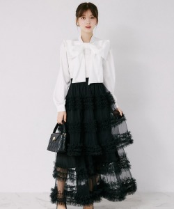 ホイップフリルチュールティアードスカート tocco closet(トッコクローゼット)
