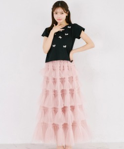 メニーフリルティアードチュールスカート tocco closet(トッコクローゼット)