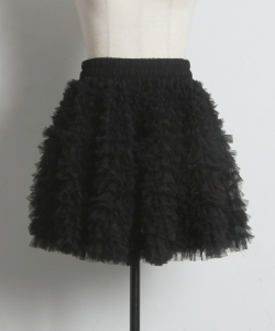 メニーホイップフリルチュールミニスカート tocco closet(トッコクローゼット) ※オフィシャルサイト限定 ＊スペシャルプライス品につき返品/キャンセル/配送日指定不可/ラッピング不可/少量在庫のセールの為交換は出来かねる場合がございます。