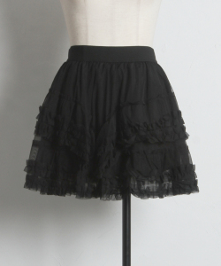 メニーフリルチュールミニスカート tocco closet(トッコクローゼット) ＊スペシャルプライス品につき返品/キャンセル/配送日指定不可/ラッピング不可/少量在庫のセールの為交換は出来かねる場合がございます。
