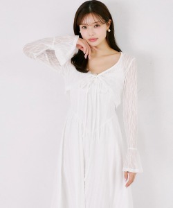 リボン付きレースカーディガン×コットンレースキャミワンピースセット 5月12日(火)再販決定☆ tocco closet(トッコクローゼット) ※少量の在庫確保による再販売の為、交換は出来かねる場合がございます。予めご了承ください。