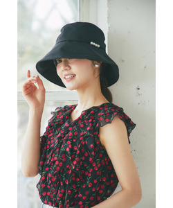 完全遮光＆接触冷感＆抗菌防臭＆洗濯ＯＫ♪フェイスカバー付きパールハット  5月18日(月)オフィシャルサイト限定ブラック再販☆ tocco closet ※セレクトアイテム※少量の在庫確保による再販売の為、交換は出来かねる場合がございます。予めご了承ください。