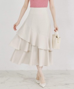 バックレースアップアシメ切り替えティアードフレアスカート 7月28日(火)再販決定☆ tocco closet(トッコクローゼット)