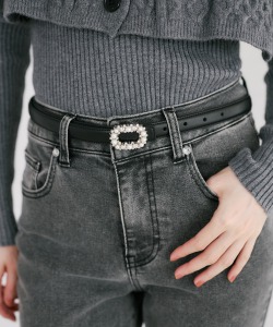 パール＆ビジュー付きバックル穴替えベルト tocco closet(トッコクローゼット) ※セレクトアイテム