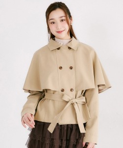 ウエストリボン付きショートケープトレンチコート tocco closet(トッコクローゼット)※オフィシャルサイト限定