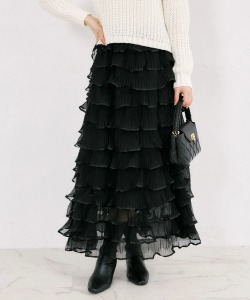 シアープリーツティアードフレアスカート tocco closet(トッコクローゼット)　