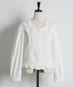 フリル付きサイドラインレース装飾ブラウス tocco closet(トッコクローゼット)　※オフィシャルサイト限定 ※セレクトアイテム