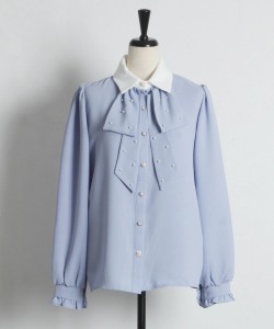 パール付きリボンタイブラウス tocco closet(トッコクローゼット)　※オフィシャルサイト限定 ※セレクトアイテム