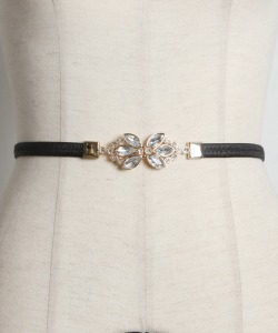 クリアビジューモチーフ付きゴムベルト tocco closet(トッコクローゼット)※セレクトアイテム