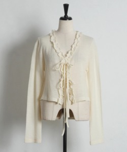 フロントリボンフリルカットカーディガン  tocco closet(トッコクローゼット)　※オフィシャルサイト限定 ※セレクトアイテム