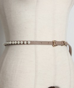 パールライン装飾フェイクレザー細ベルト tocco closet(トッコクローゼット)※セレクトアイテム
