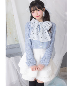 インナーパンツ付きバックレースアップハートダイヤキルティングスカート　Suyunn(スユン)　《PINKorBLUE》※市原愛弓さんはホワイト着用※オンラインショップ限定