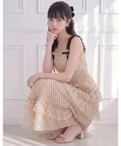 6月末販売予定！入荷連絡受付中☆白月光を纏う♪ハートフロッキーティアードチュールワンピース Suyunn(スユン)