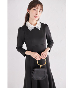 ２ＷＡＹビジュー×パールレース襟付きマーメイドボンディングワンピース 【laurena】 tocco closet ＊スペシャルプライス品につき返品/キャンセル/配送日指定不可/ラッピング不可/少量在庫のセールの為交換は出来かねる場合がございます。