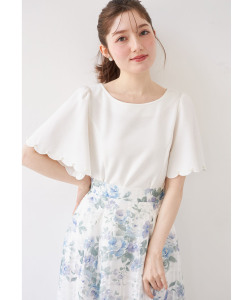 パール付きスカラップスリーブカットプルオーバー  【mavrine マヴリン】 《tocco closet luxe》 ※少量の在庫確保による再販売の為、交換は出来かねる場合がございます。