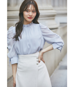 ビジュー付きハイウエストラップタイトスエードスカート 3月30日(月)再販決定☆《tocco closet luxe》※グレイッシュブラウンの入荷はありません。※少量の在庫確保による再販売の為、交換は出来かねる場合がございます。