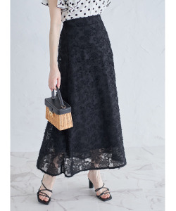 フラワーシアージャガードＡラインスカート【aylily アイリリィ】tocco closet(トッコクローゼット)　＊スペシャルプライス品につき返品/キャンセル/配送日指定不可/ラッピング不可/少量在庫のセールの為交換は出来かねる場合がございます。