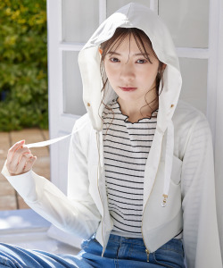 ＵＶカット＆接触冷感♪パールチャーム付きジップパーカー 4月10日(木)オフィシャルサイト限定再販☆【erianna エリアナ】《UV Item Collection》※少量の在庫確保による再販売の為、交換は出来かねる場合がございます。予めご了承ください。