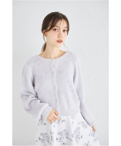 きらきらストーン付きシャギーニットカーディガン オフィシャルサイト限定再販☆【femma フェマ】 tocco closet(トッコクローゼット)※少量の在庫確保による再販売の為、交換は出来かねる場合がございます。予めご了承ください。