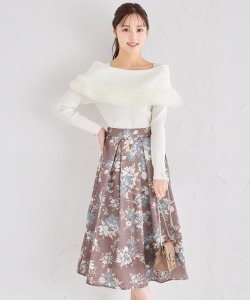 フラワープリントタックフレアスカート 12月30日(月)オフィシャルサイト限定ブラウン再販☆【francesca フランシスカ】 tocco closet(トッコクローゼット)※少量の在庫確保による再販売の為、交換は出来かねる場合がございます。予めご了承ください。