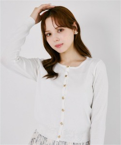 ＵＶカット＆接触冷感＆ハンドウォッシュ♪リボンモチーフ釦カーディガン tocco closet(トッコクローゼット)《BlackCollection》