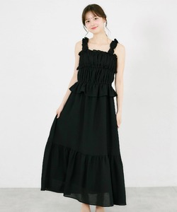 楊柳フリルギャザーキャミワンピース  7月21日(火)オフィシャルサイト限定再販☆ tocco closet(トッコクローゼット)　※少量の在庫確保による再販売の為、交換は出来かねる場合がございます。予めご了承ください。