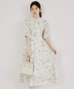 ボウタイ付きウエストタックワンピース  ７月16日(木)再販決定☆  tocco closet(トッコクローゼット) ※少量の在庫確保による再販売の為、交換は出来かねる場合がございます。※ネイビーの入荷はありません。