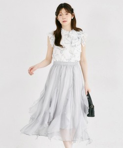 ラッフルフリル切り替えシアースカート 7月3日(金)グレー再販決定☆ tocco closet(トッコクローゼット) ※ピンクはオフィシャルサイト限定販売 ※少量の在庫確保による再販売の為、交換は出来かねる場合がございます。