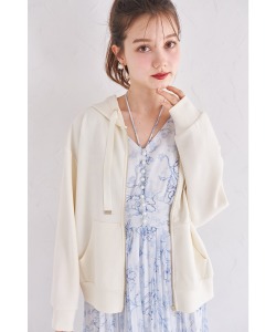 軽くて優しい着心地♪ふんわりスフレタッチジップパーカー【jolivra ジョリヴラ】 tocco closet(トッコクローゼット)