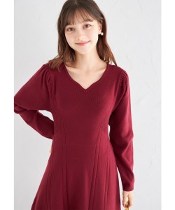 つい触りたくなる柔らか素材♪マシュマロタッチニットフレアワンピース【lamenos ラミノス】 tocco closet ＊スペシャルプライス品につき返品/キャンセル/配送日指定不可/ラッピング不可/少量在庫のセールの為交換は出来かねる場合がございます。