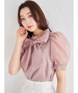 ２ＷＡＹボウタイリボン付きシアーブラウス  4月9日(木)モカピンク、ブラック再販決定☆ tocco closet(トッコクローゼット) ※少量の在庫確保による再販売の為、交換は出来かねる場合がございます。