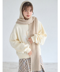 リブニットロングバラクラバ【lasmina ラズミナ】 tocco closet(トッコクローゼット)※セレクトアイテム　＊スペシャルプライス品につき返品/キャンセル/配送日指定不可/ラッピング不可/少量在庫のセールの為交換は出来かねる場合がございます。