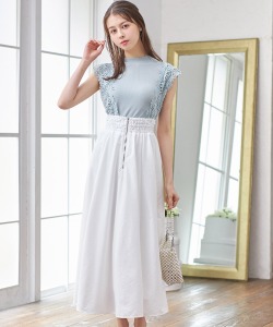 フロントジップツイルフレアスカート【lesmy レスミー】 tocco closet(トッコクローゼット) ＊スペシャルプライス品につき返品/キャンセル/配送日指定不可/ラッピング不可/少量在庫のセールの為交換は出来かねる場合がございます。　