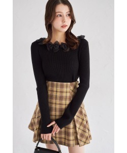 インナーパンツ付きチェックミニスカート【lunavy ルナヴィ】 tocco closet(トッコクローゼット) ＊スペシャルプライス品につき返品/キャンセル/配送日指定不可/ラッピング不可/少量在庫のセールの為交換は出来かねる場合がございます。