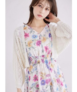 カギ編みスカラップニットボレロ  7月12日(土)再販決定☆【madina マディーナ】 tocco closet(トッコクローゼット)※オフホワイト少量の在庫確保による再販売の為、交換は出来かねる場合がございます。予めご了承ください。